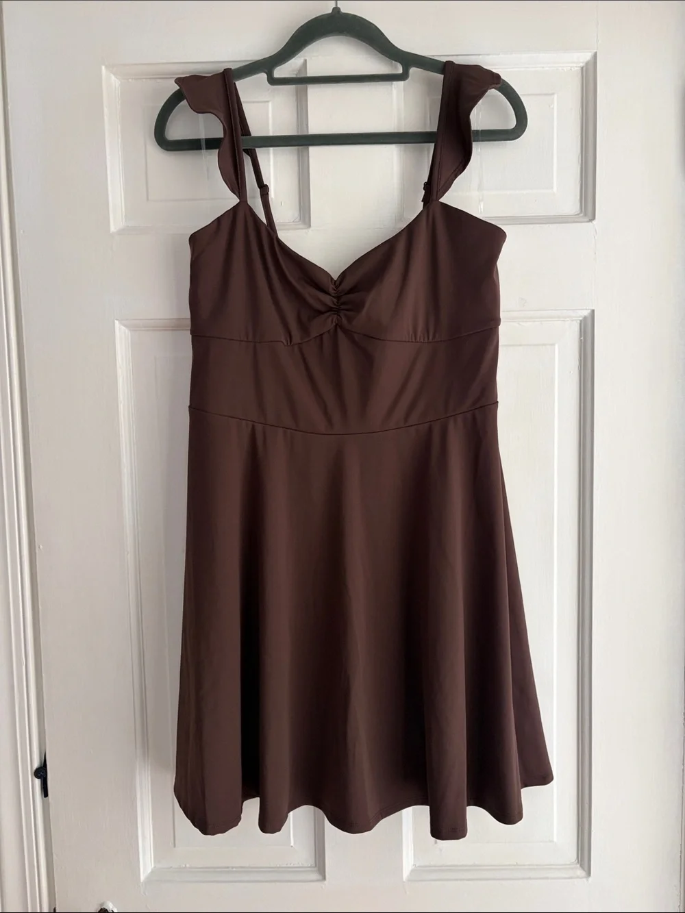Sleeveless Brown A-Line Dress